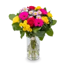 Bouquet with roses and germinis